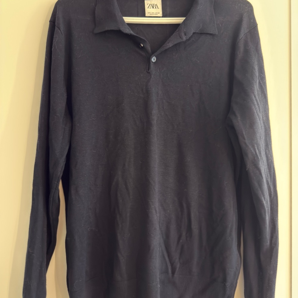Zara Classic Black Polo Top